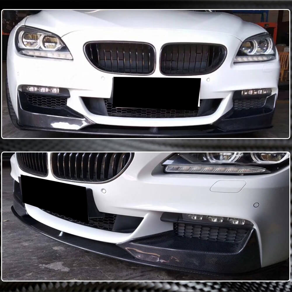 Front Bumper Lip V1 (for M-Sport, Carbon) for BMW 6 Series F12/F13/F06 2011-2018 - image 4