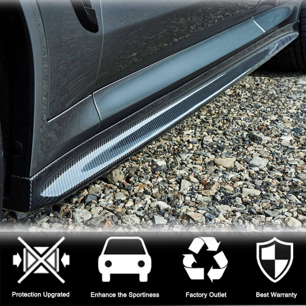 Side Skirt Extensions (for F98/G02 M-Sport, Carbon) for BMW X4 G02 2018- - image 4