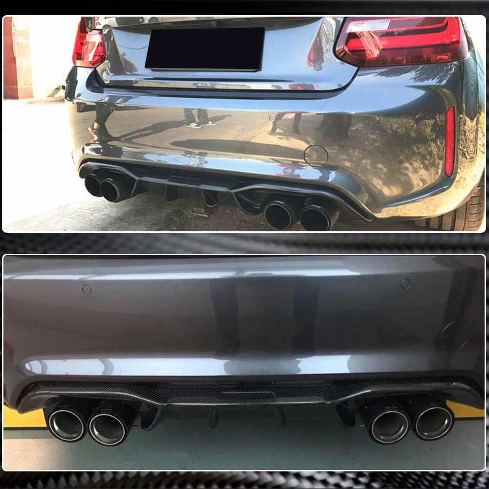 Rear Diffuser V4 for F87 M2/M2C, Carbon for BMW 2 Series F22/23 2014-2021 - image 4