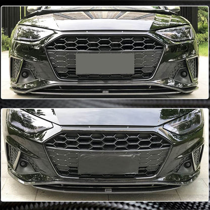 Front bumper lip Lip V2 (for S-Line Sedan 2019-2024, Carbon) for Audi A4 B9 2015-2024 - image 4