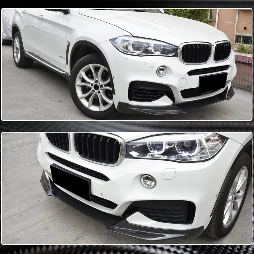 Front Bumper Lip (for M-Sport, Carbon) for BMW X6 F-16 2014-2019 - image 6