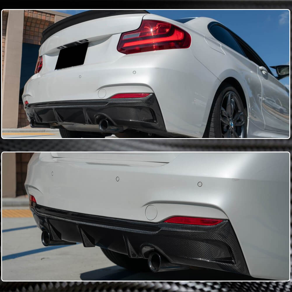 Rear Bumper Diffuser Lip Carbon Fiber V3 (for F22/F23 M Sport) for BMW 2 Series F22/23 2014-2021 - image 4