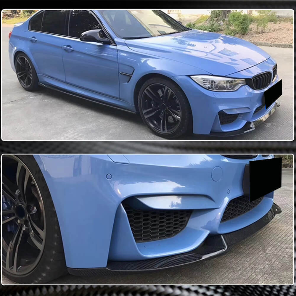 Front Bumper Lip V8 for F80, Carbon for BMW 3 Series F-30/31/34 2012-2019 - image 4