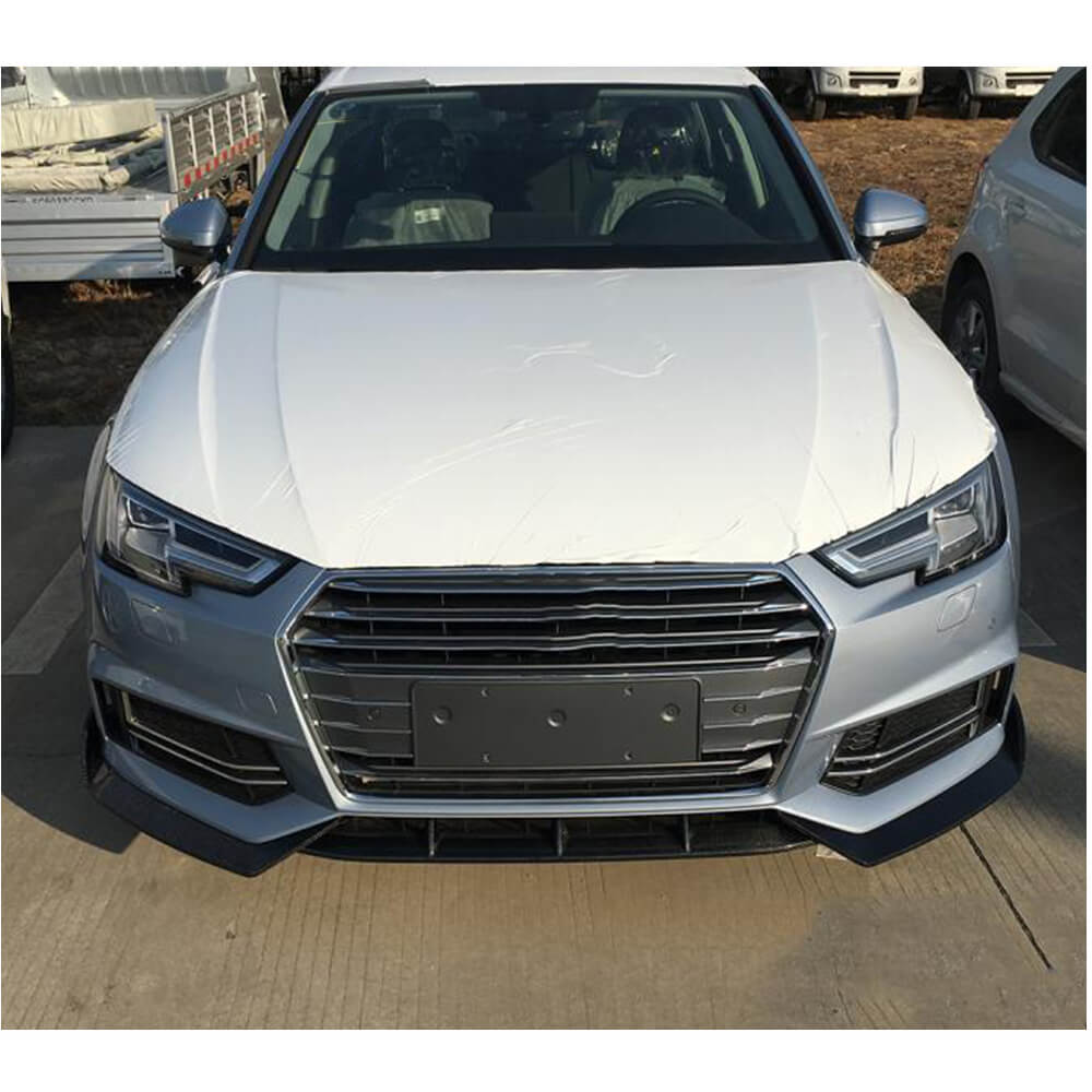 Front bumper lip Lip V5 (for S-Line Sedan 2015-2019, Carbon) for Audi A4 B9 2015-2024 - image 4