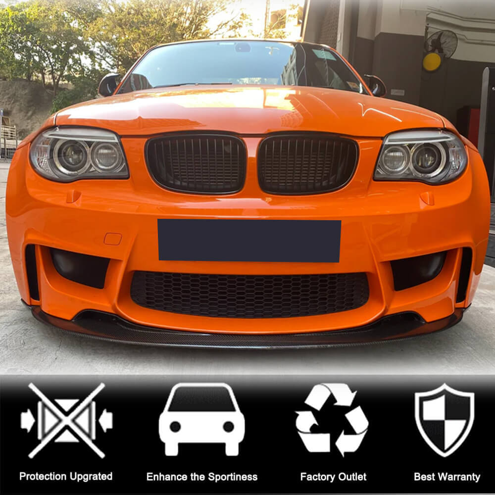 Front Bumper Lip V1 for 1M E82, Carbon for BMW 1 Series E81/E82/E87/E88 2004-2011 - image 4