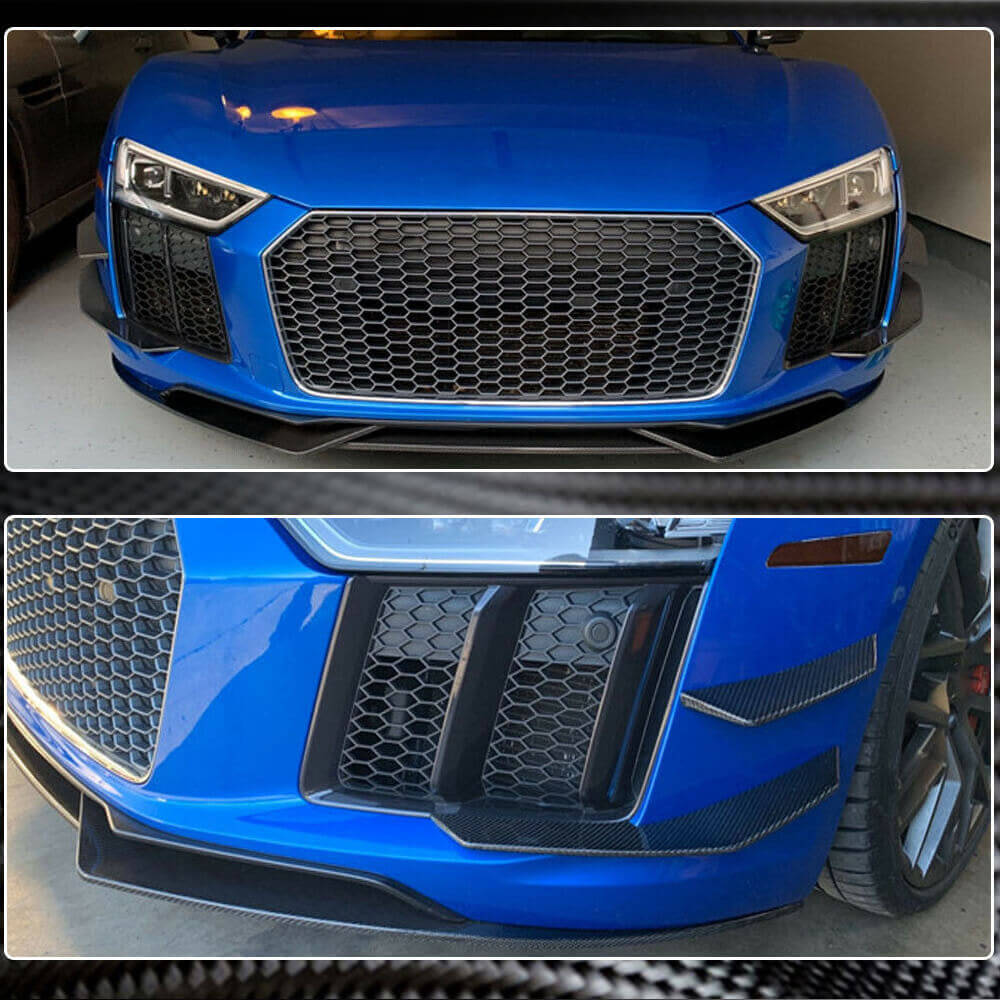 Front bumper extensions V3 (2015-2020, Carbon) for Audi R8 2015- - image 4