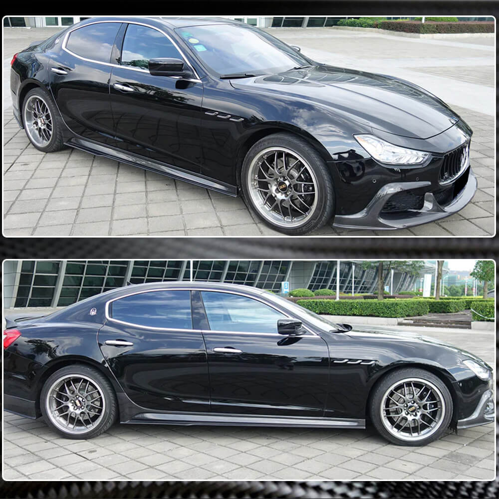 Side Skirts V3 (for Base/S/S Q4/Diesel/250 Diesel, Carbon) for Maserati Ghibli 2013-2023 - image 4