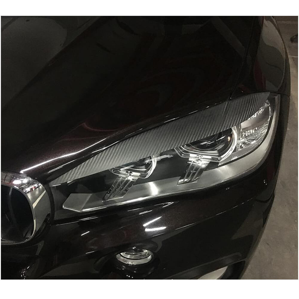 Headlight Eyebrows Lamp Eyelids Dry Carbon Fiber V2 for BMW X5 F-15 2013-2018 - image 4