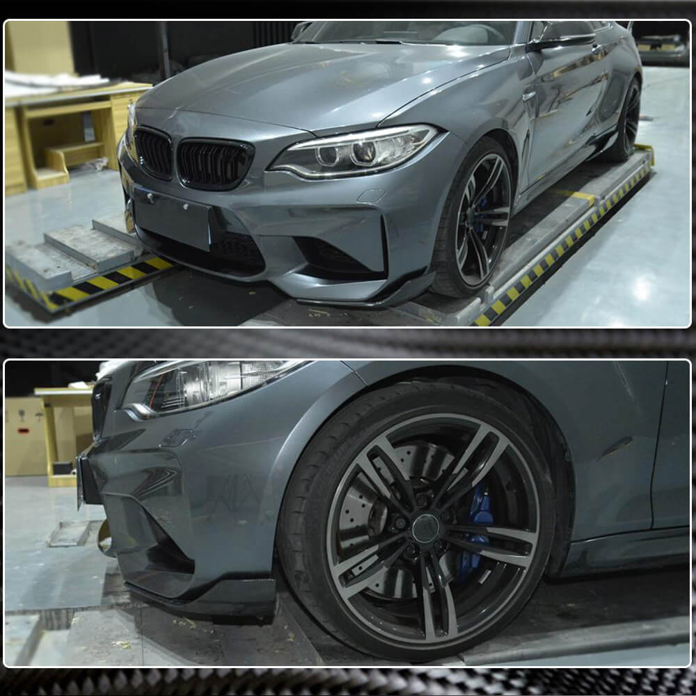 Front Bumper Flap Extensions (for F87 M2/M2C, Carbon) for BMW 2 Series F22/F23 2014-2021 - image 4