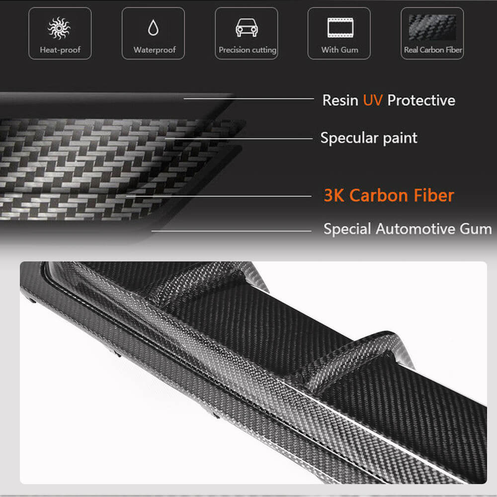 Rear Bumper Diffuser Carbon Fiber V3 (M-Sport) for BMW 4 series F-32 2012-2020 - image 4