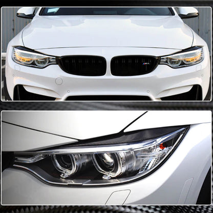 Headlight Eyebrows Lamp Eyelids Dry Carbon Fiber V1 for BMW 3 series F-30/31/34 2012-2019 - image 4
