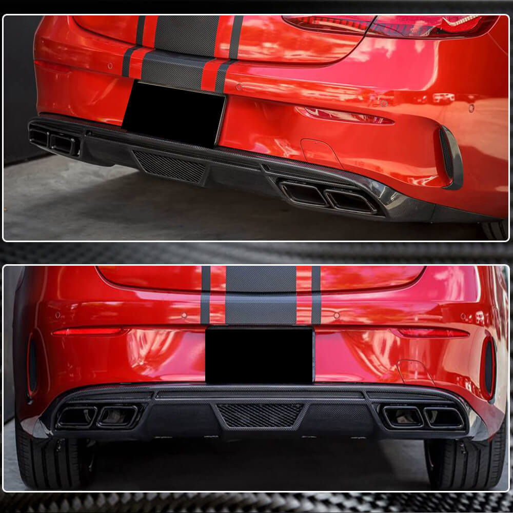 Rear Bumper Diffuser V1 for AMG-Line 2017-2019 Carbon for Mercedes E-class coupe C238 2016-2024 - image 4