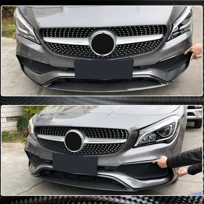 Front Bumper Lip Spoiler (for AMG-Line SD 2017-2019, Carbon) for Mercedes CLA C117 2013-2019 - image 4
