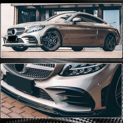 Covers on the front bumper V2 (for C43 AMG 2019-2021, Carbon) for Mercedes C-class W205 2014-2021 - image 4