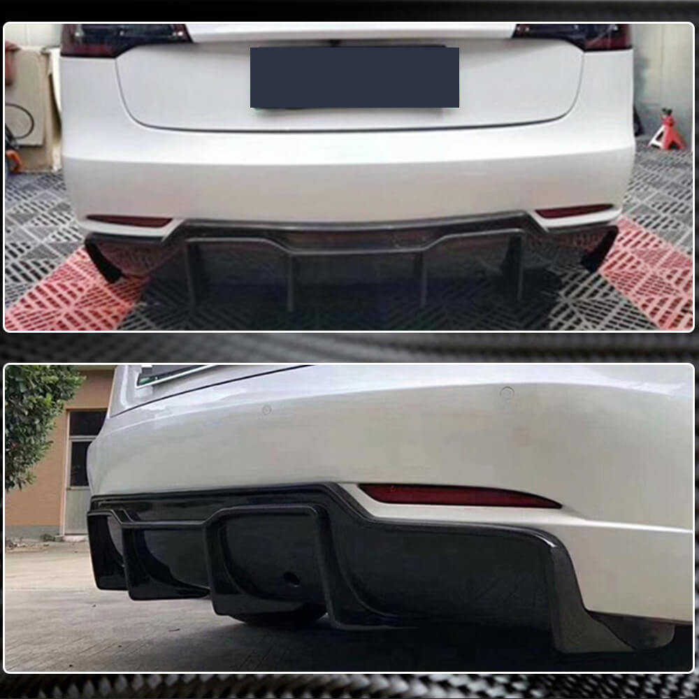 Rear Bumper Diffuser Carbon Fiber V4 (2016-2022) for Tesla Model 3 - image 4