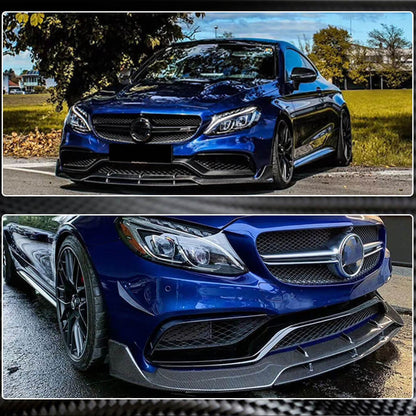 Front Bumper Lip V2 (for Coupe/Cabriolet C63 AMG 2015-2019, Carbon) for Mercedes C-сlass W205 2014-2021 - image 4