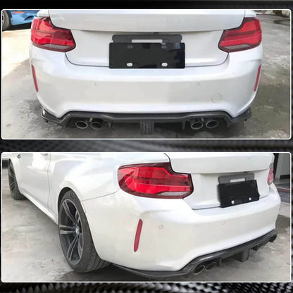 Rear Bumper Diffuser Carbon Fiber (With LED Brake Light) V7 (for F87) for BMW 2 Series F22/23 2014-2021 - image 4