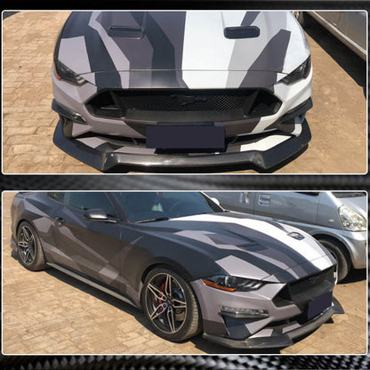 Front Bumper Lip Spoiler (2017-2020, Carbon) for Ford Mustang 2015-2023 - image 4
