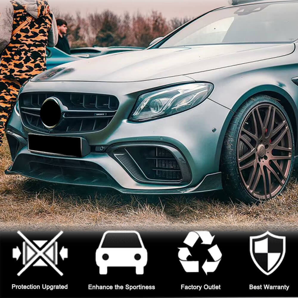 Covers on the front bumper (for E63 AMG 2016-2019, Carbon) for Mercedes E-class W213 2016-2023 - image 5