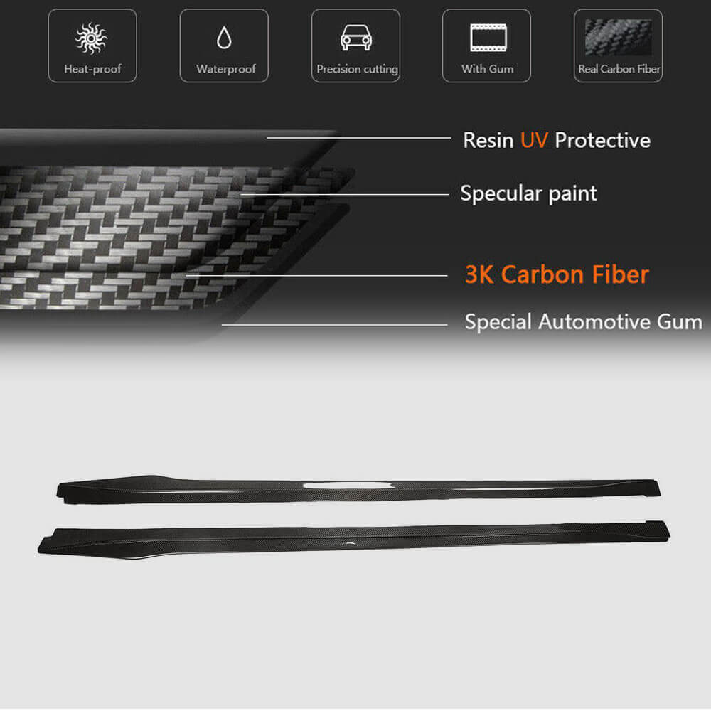 Side Skirts Carbon Fiber V2 (for M-Sport) for BMW 4 series F-32 2012-2020 - image 5