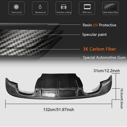 Rear Bumper Diffuser V1 (2015-2019, Carbon) for Jaguar XE 2016- - image 5