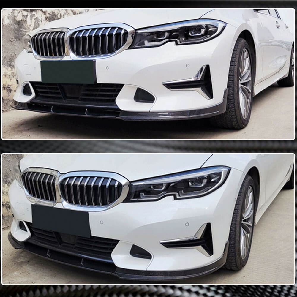 Front Bumper Lip V2 (for Base 2018-2022, Carbon) for BMW 3 Series G20/21 2018- - image 5