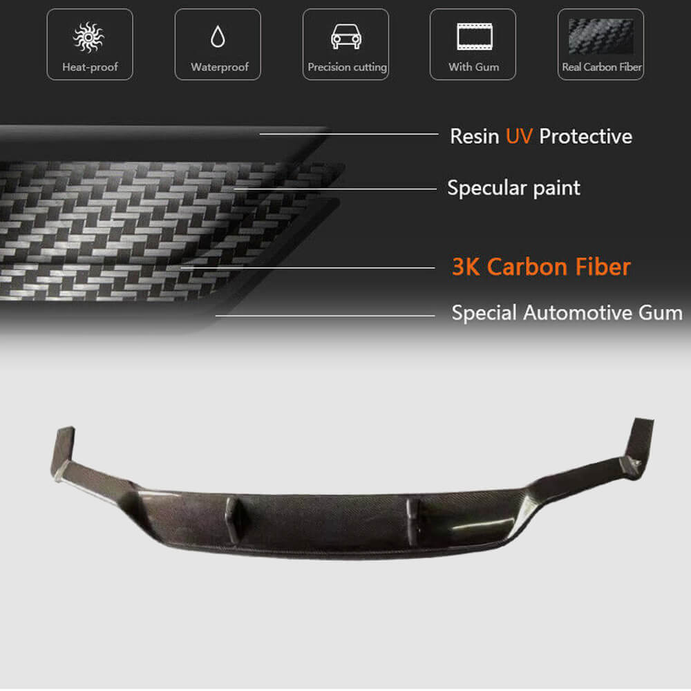 Rear Bumper Diffuser Carbon Fiber (2017-2020, M-Tech) for BMW 6 series G32 2017- - image 5