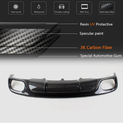 Rear Bumper Diffuser (for Base 2011-2015, Carbon) for Audi A4 B8 2007-2015 - image 5