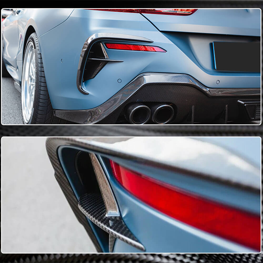 Rear Bumper Vents Dry Carbon Fiber (for M-Sport) for BMW 8 series G14/G15/G16 - image 5