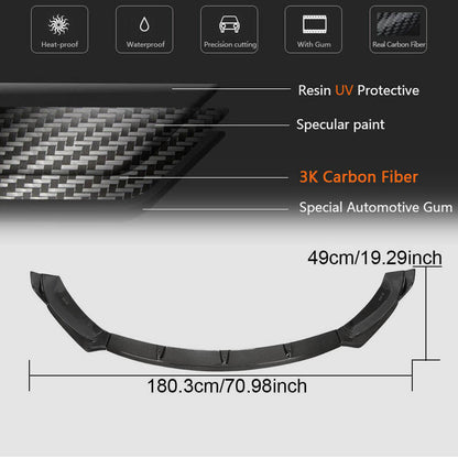 Front Bumper Lip V5 (2017-2023, Carbon) for Tesla Model 3 2017- - image 5