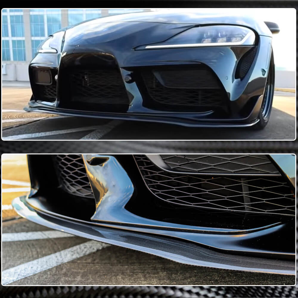 Front Bumper Lip V1 Overlay (Carbon) for Toyota Supra 2019- - image 5