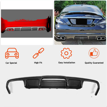 Rear bumper diffuser (for Base/CLS63 AMG 2015-2018, Carbon) for Mercedes CLS C218 2011-2018 - image 5