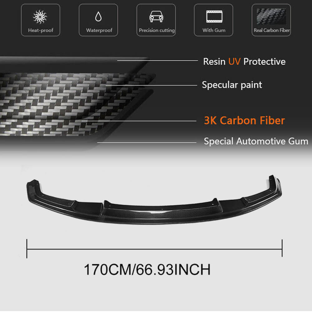 Front Bumper Lip V1 for F87 M2, Carbon for BMW 2 Series F22/F23 2014-2021 - image 5