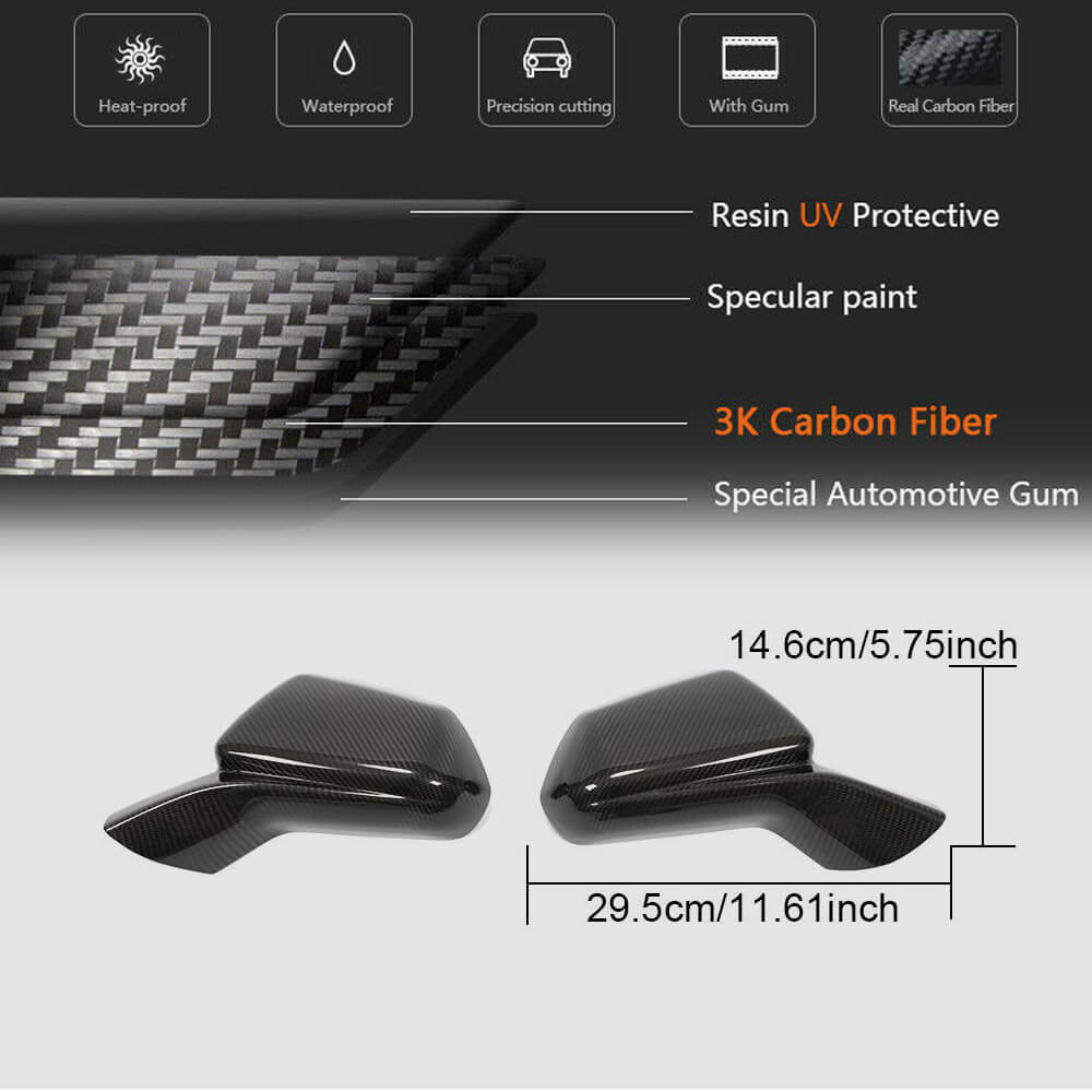 Mirror Covers (2015-2019, Carbon) for Chevrolet Camaro 2015- - image 5