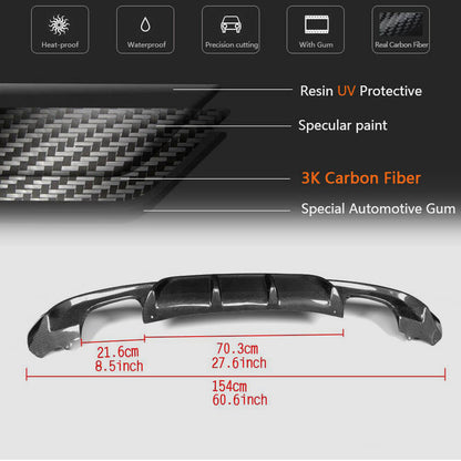 Rear Bumper Diffuser Carbon Fiber V4 (for F34 M-Sport) for BMW 3 series F-30/31/34 2012-2019 - image 5