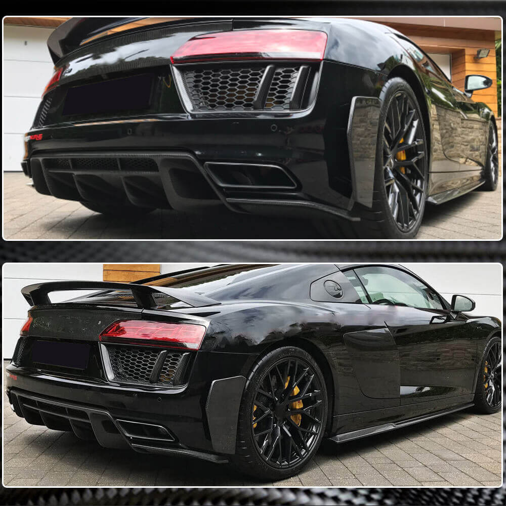 Rear Bumper Splitters Carbon Fiber V2 for Audi R8 2015- - image 5