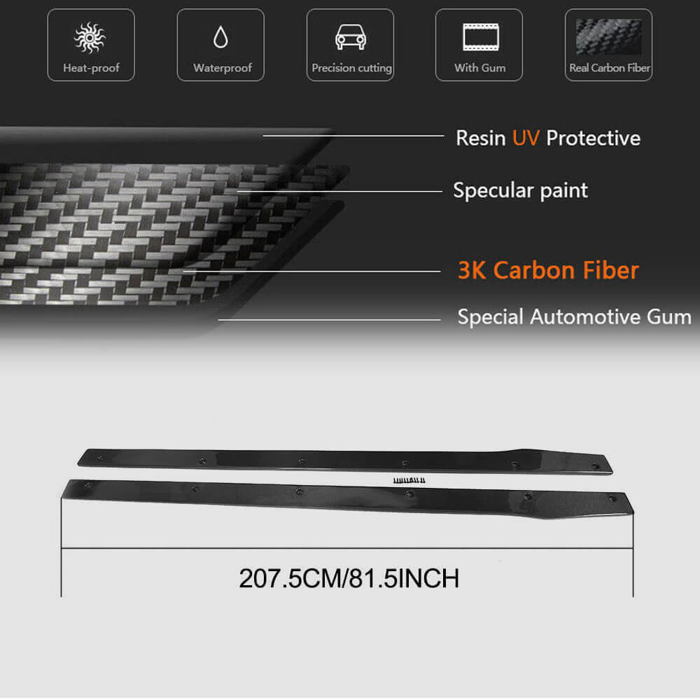 Side Skirts V1 (for C43/C63 AMG 2015-2019, Carbon) for Mercedes C-сlass W205 2014-2021 - image 5