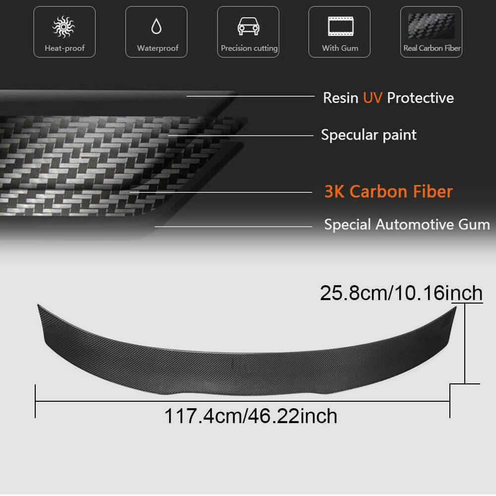 V6 Spoiler (for Sedan, Carbon) for Audi A3 2012-2020 - image 5