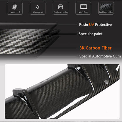 Rear Bumper Diffuser (for SD Base 2015-2019, Carbon) for Mercedes C-сlass W205 2014-2021 - image 5