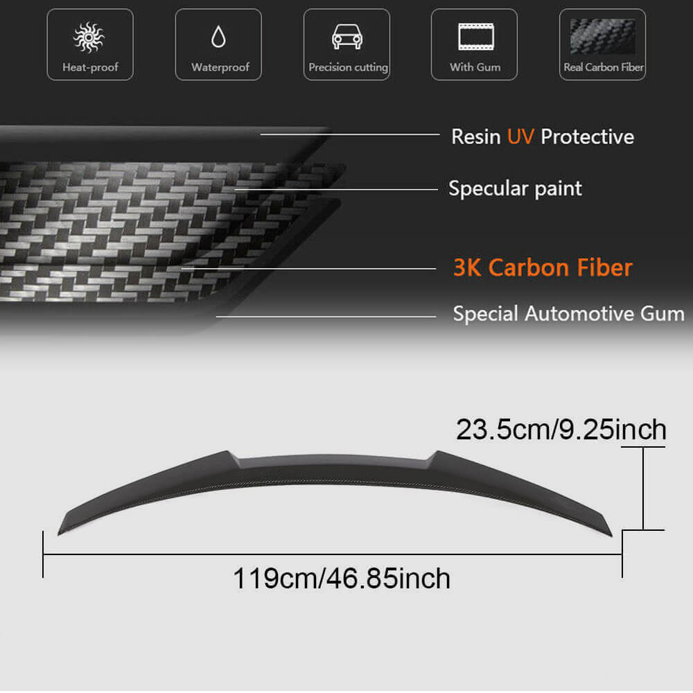 Rear Trunk Spoiler Carbon Fiber V2 (Coupe) for BMW 4 series F-32 2012-2020 - image 5
