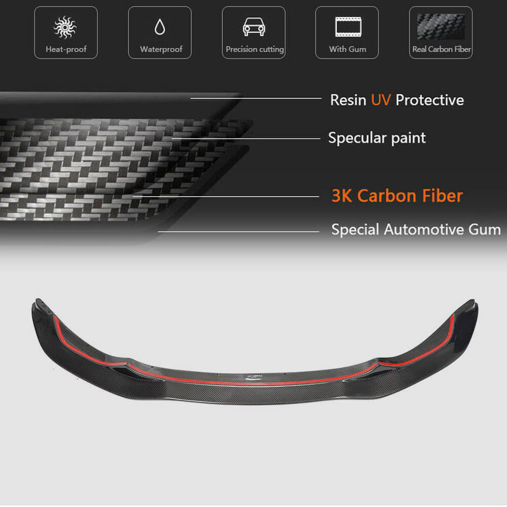 Front Bumper Lip Carbon Fiber V9 (for F82/F83) for BMW 4 series F-32 2012-2020 - image 5