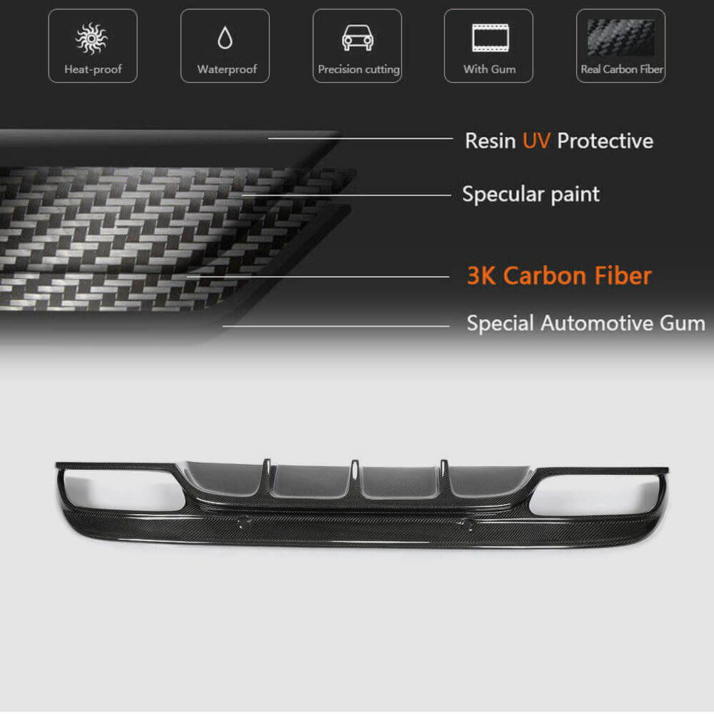 Rear bumper diffuser (for SD C43/C63 AMG 2015-2019, Carbon) for Mercedes C-class W205 2014-2021 - image 5