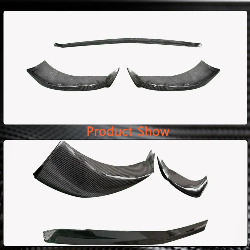 Front Bumper Lip Spoiler (for AMG-Line 2018-2022, Carbon) for Mercedes S-сlass W222 2013-2020 - image 5
