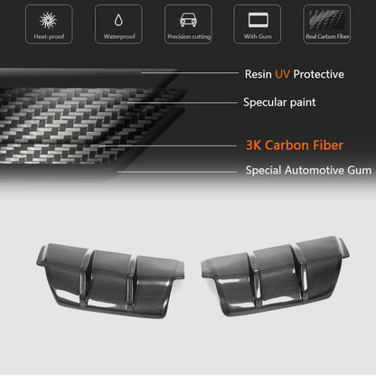 Rear Bumper Diffuser V2 for R/R20 HB 2010-2013, Carbon for Volkswagen Golf 6 2008-2014 - image 5