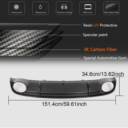 Rear Bumper Diffuser Dry Carbon Fiber for Audi A7 2010-2018 - image 5