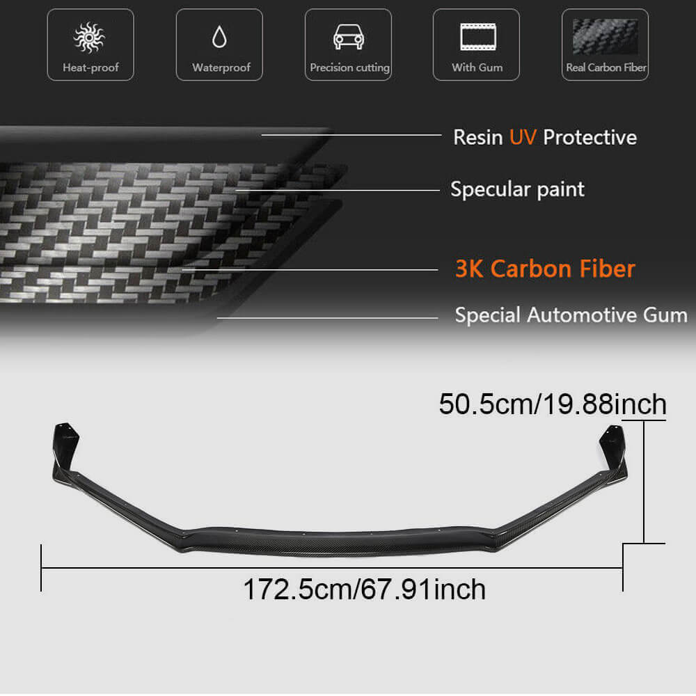 Lip V1 front bumper cover (2017-2021, Carbon) for Subaru BRZ 2012-2021 - image 5