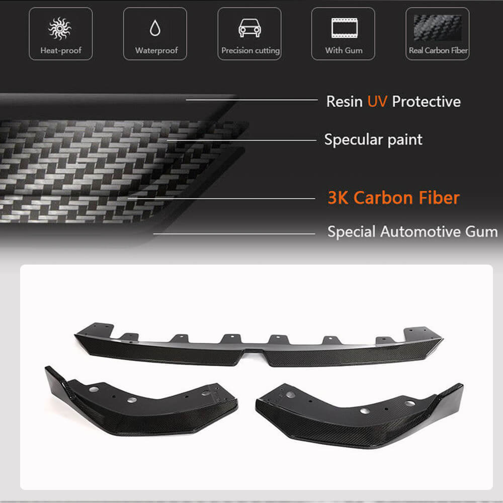 Front Bumper Lip V3 for M-Sport 2022+ Carbon for BMW 3 Series G20/21 2018- - image 5