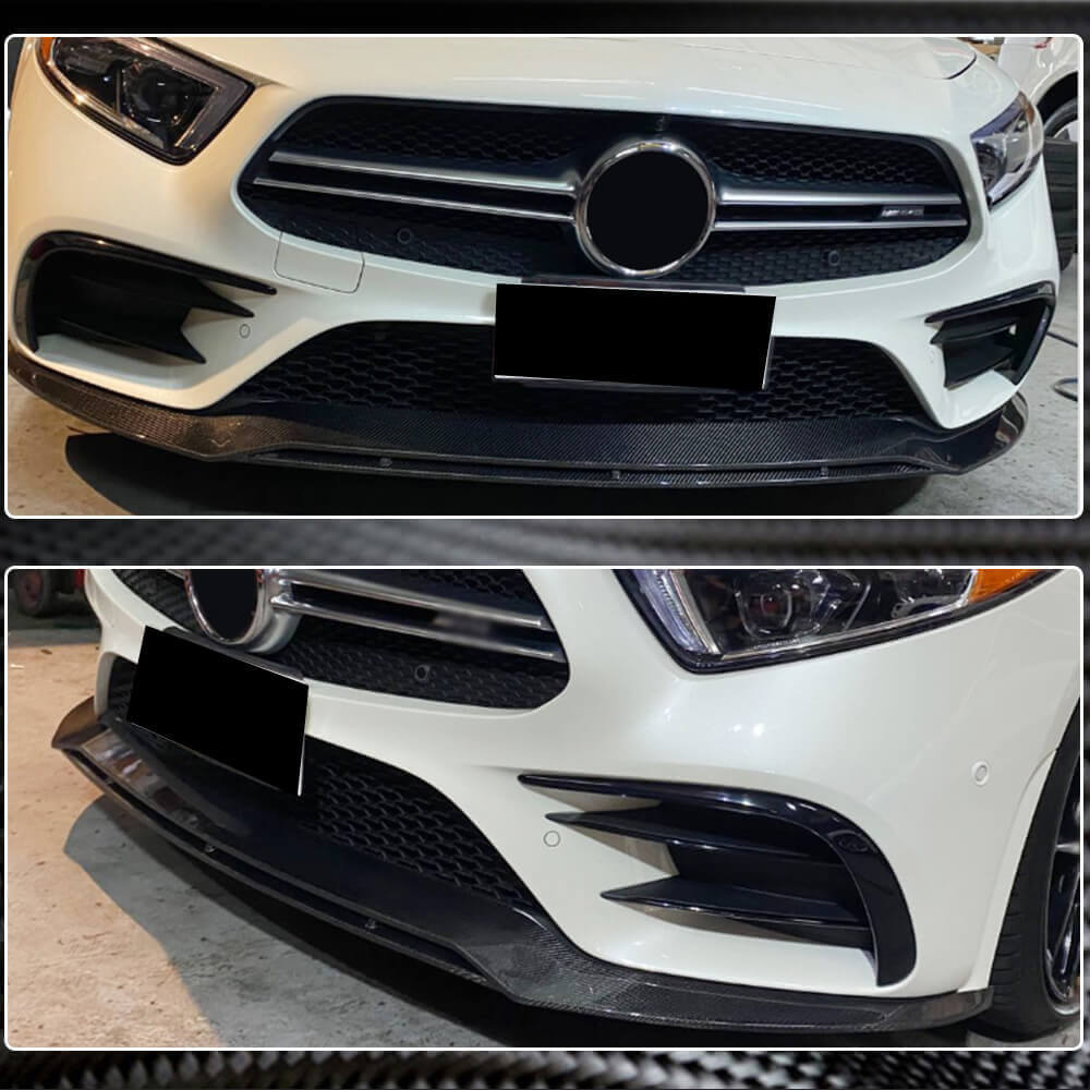 Front Bumper Extensions (for AMG-Line 2018-2020, Carbon) for Mercedes CLS C257 2018- - image 5