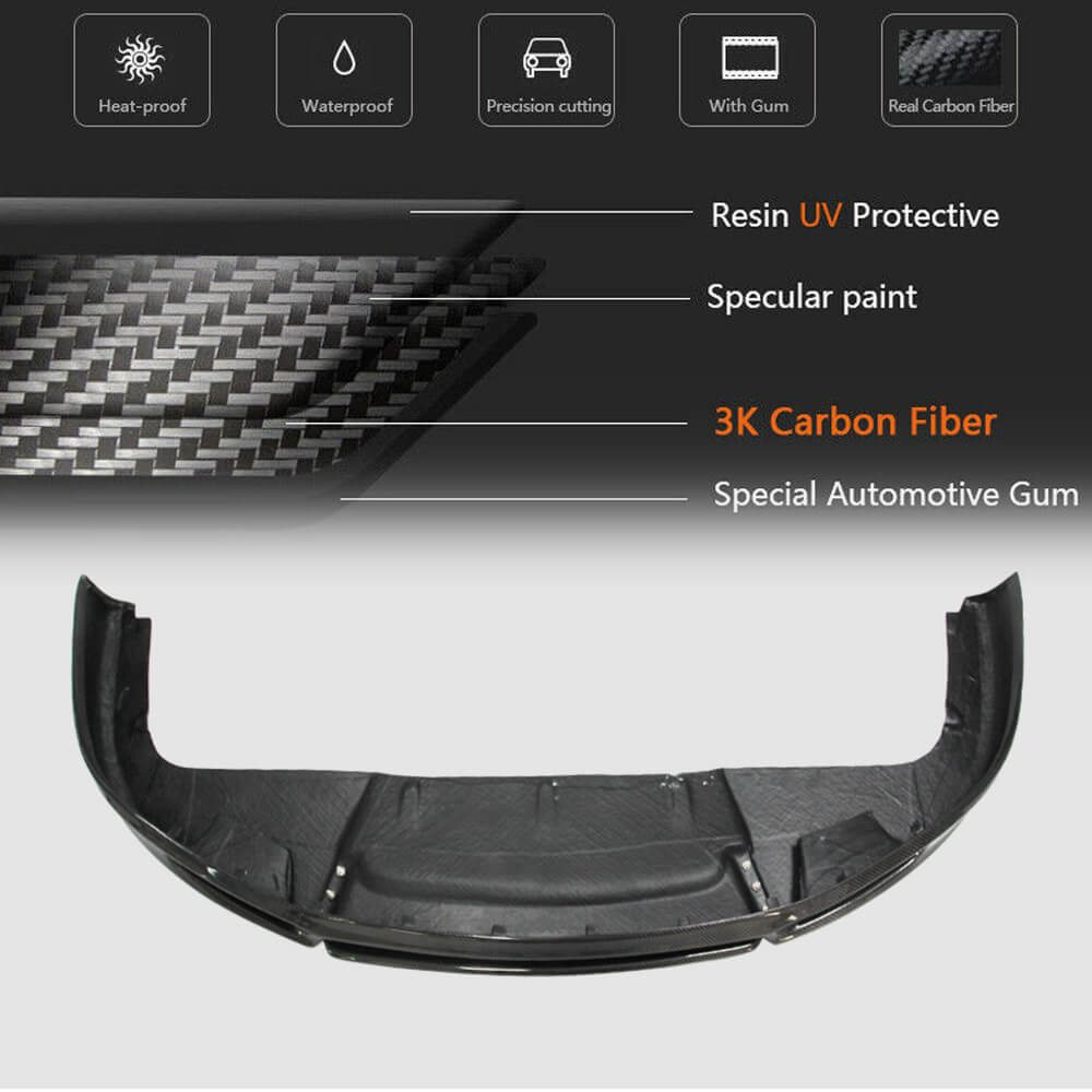 Front Bumper Lip Spoiler (for Carrera 2011-2015, Carbon) for Porsche 911 2012-2018 - image 5