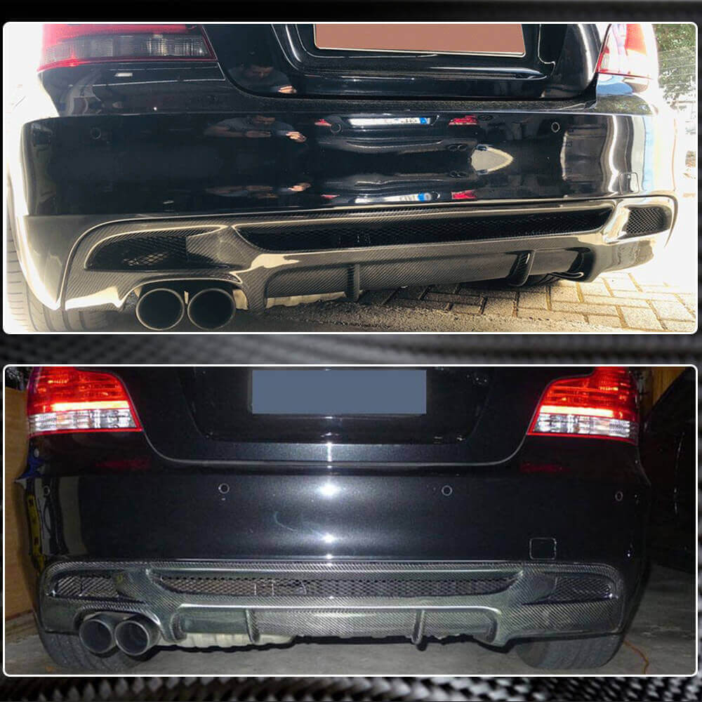 Rear Bumper Diffuser V1 for E82/E88 M-Sport, Carbon for BMW 1 Series E81/82/87/88 2004-2011 - image 5